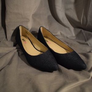JustFab Denim Pointed Toe Flats
